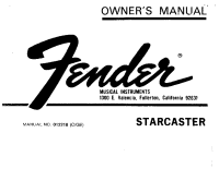 Fender Starcaster-1975 - Owners Manual 